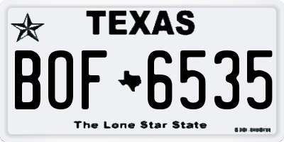 TX license plate BOF6535