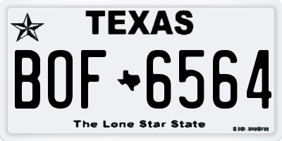 TX license plate BOF6564