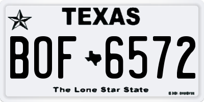 TX license plate BOF6572