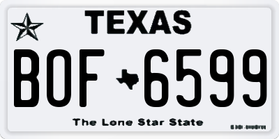 TX license plate BOF6599