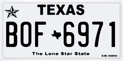 TX license plate BOF6971