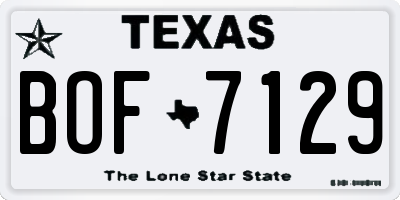 TX license plate BOF7129
