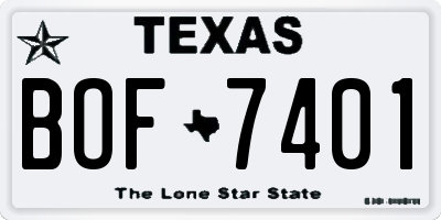 TX license plate BOF7401