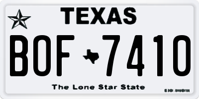 TX license plate BOF7410