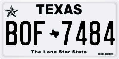 TX license plate BOF7484