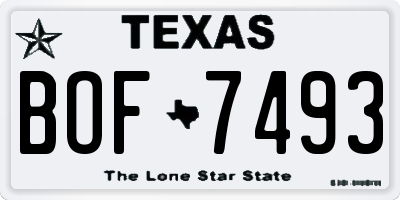 TX license plate BOF7493