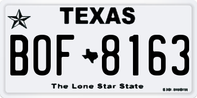 TX license plate BOF8163