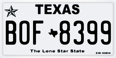 TX license plate BOF8399
