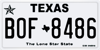 TX license plate BOF8486