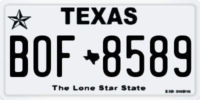 TX license plate BOF8589