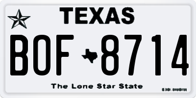 TX license plate BOF8714