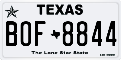 TX license plate BOF8844