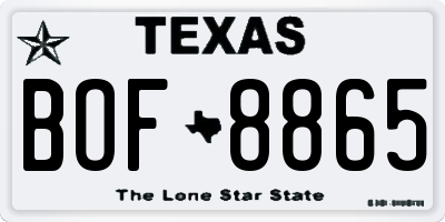 TX license plate BOF8865