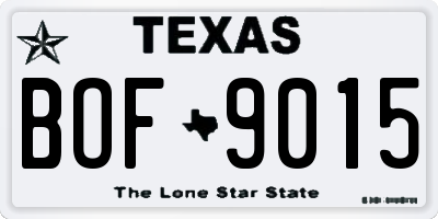 TX license plate BOF9015