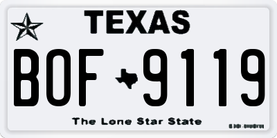 TX license plate BOF9119