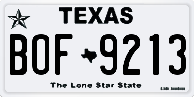 TX license plate BOF9213