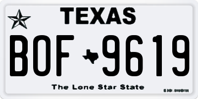 TX license plate BOF9619