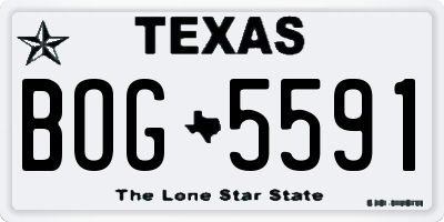 TX license plate BOG5591