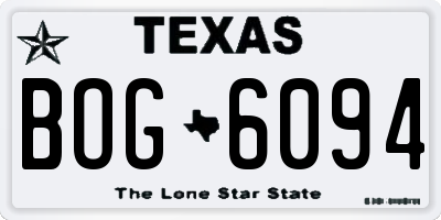 TX license plate BOG6094