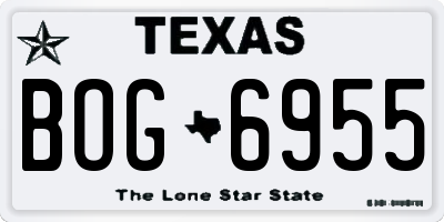 TX license plate BOG6955