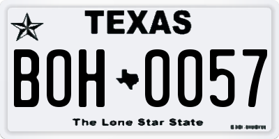 TX license plate BOH0057