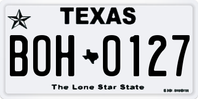 TX license plate BOH0127
