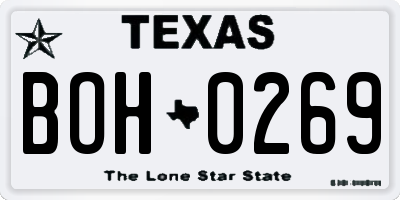 TX license plate BOH0269