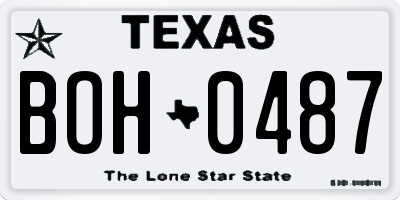 TX license plate BOH0487