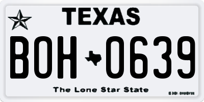 TX license plate BOH0639