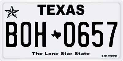 TX license plate BOH0657
