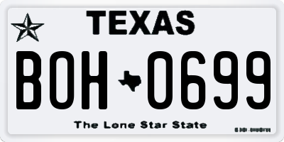 TX license plate BOH0699