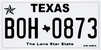 TX license plate BOH0873