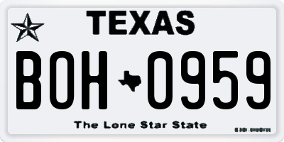 TX license plate BOH0959