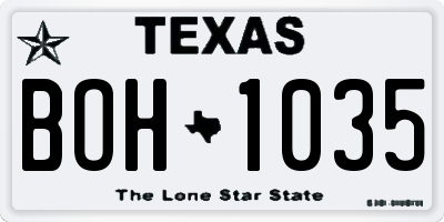 TX license plate BOH1035