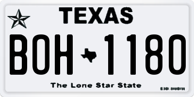 TX license plate BOH1180