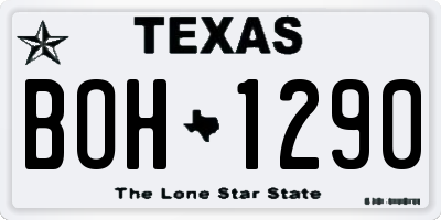 TX license plate BOH1290