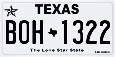 TX license plate BOH1322