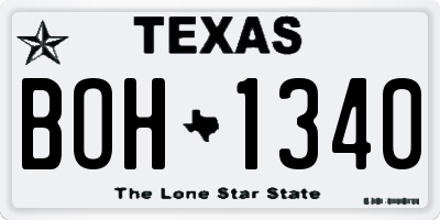 TX license plate BOH1340