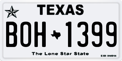 TX license plate BOH1399