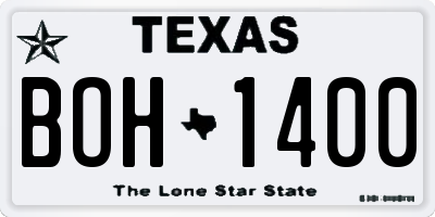 TX license plate BOH1400