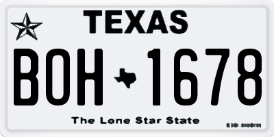 TX license plate BOH1678