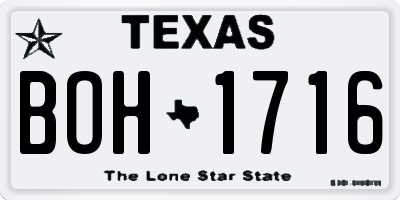 TX license plate BOH1716