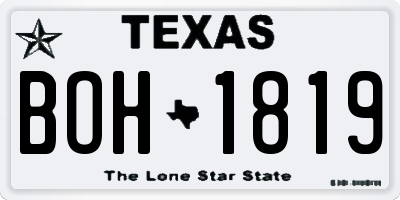 TX license plate BOH1819