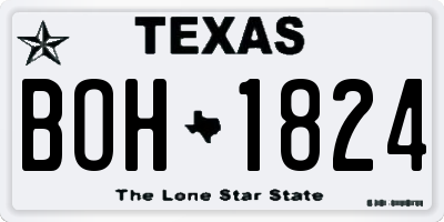 TX license plate BOH1824