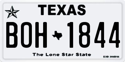 TX license plate BOH1844