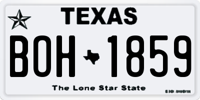 TX license plate BOH1859