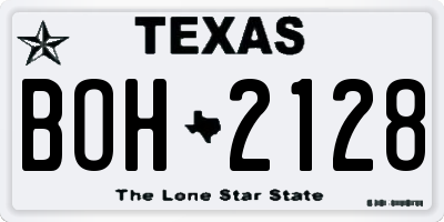 TX license plate BOH2128