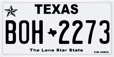 TX license plate BOH2273