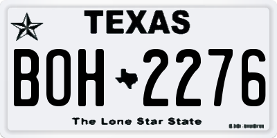 TX license plate BOH2276