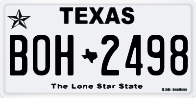 TX license plate BOH2498